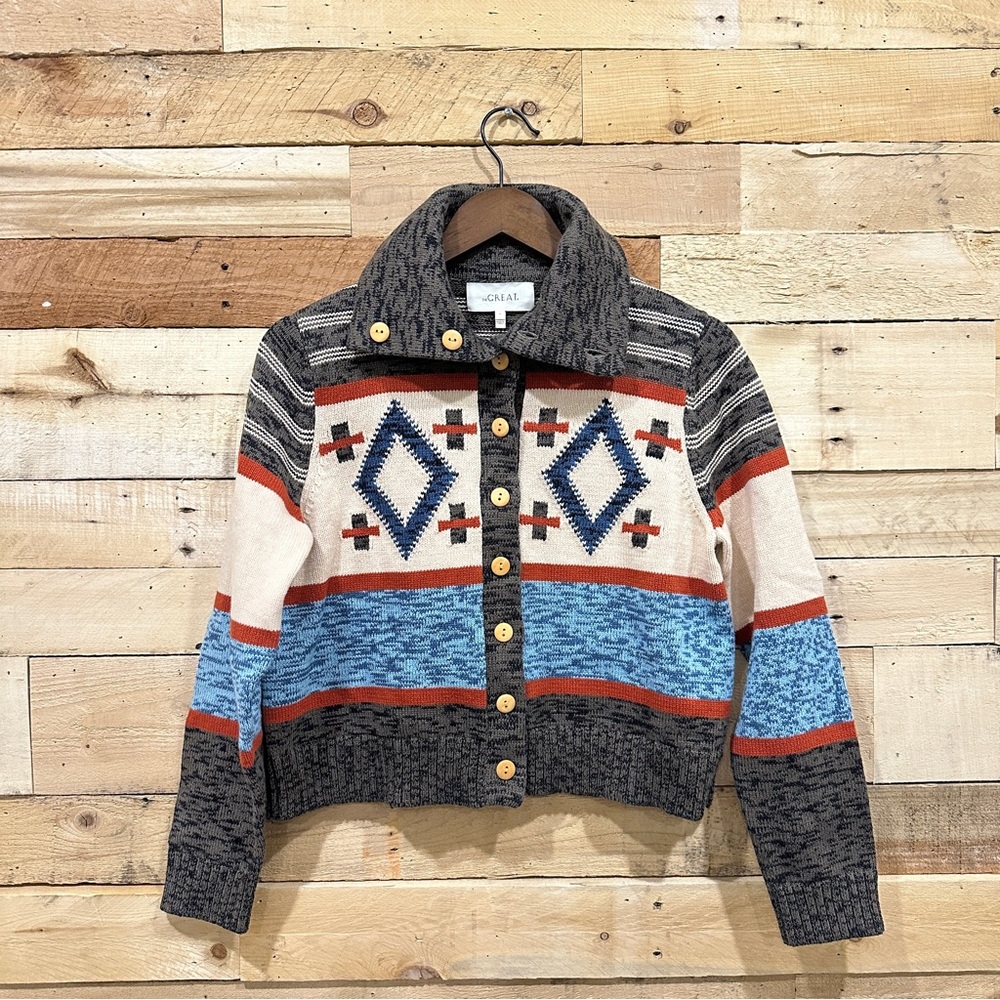 The Great Sweater Womens 1 Medium M Aztec Button Up The Southwest Cardigan